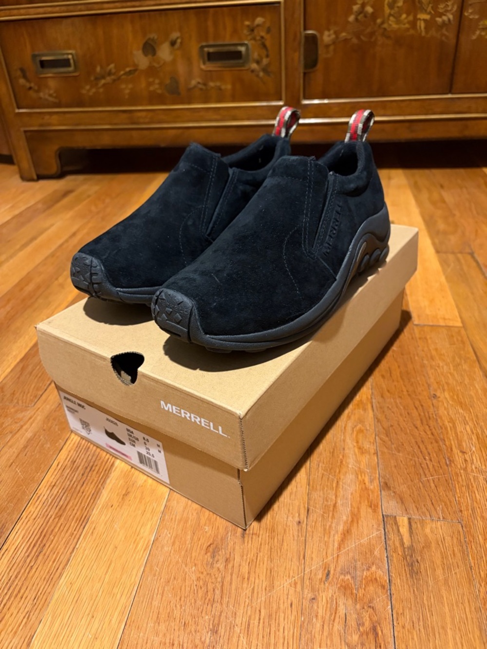 Merrell Black Slip-On Suede Women’s Jungle Moc Shoes